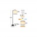 Toytexx Floor Lamp for Living Room, LED Standing Lamp with 2 Lamp Shades for Bedroom, 9W LED Bulb Included - Black Color